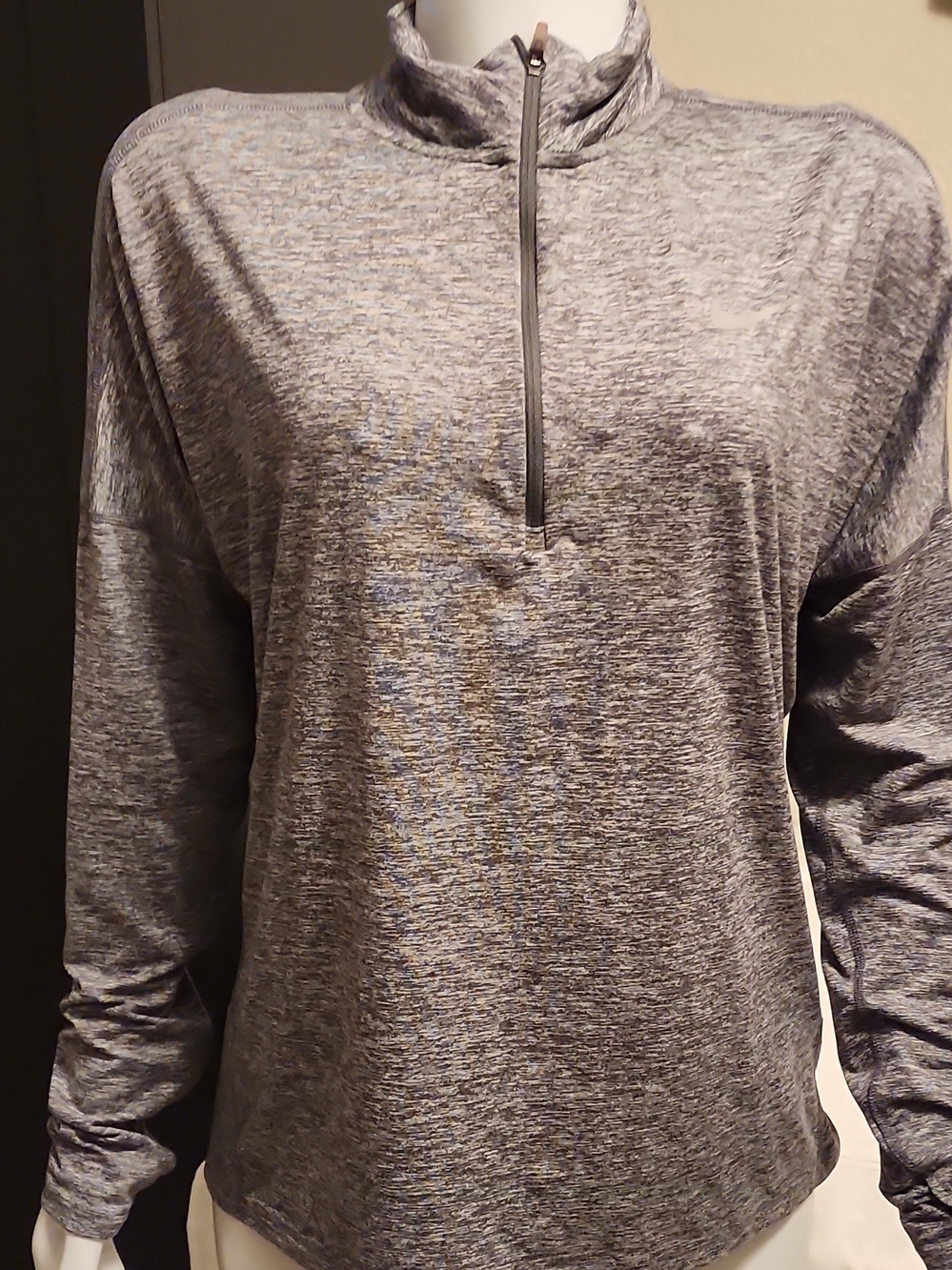 Nike Heather Gray Quarter-Zip Pullover